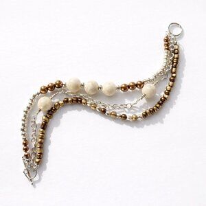 REIMAGINED Scolecite Multi Strand Bracelet 7.5” Handmade